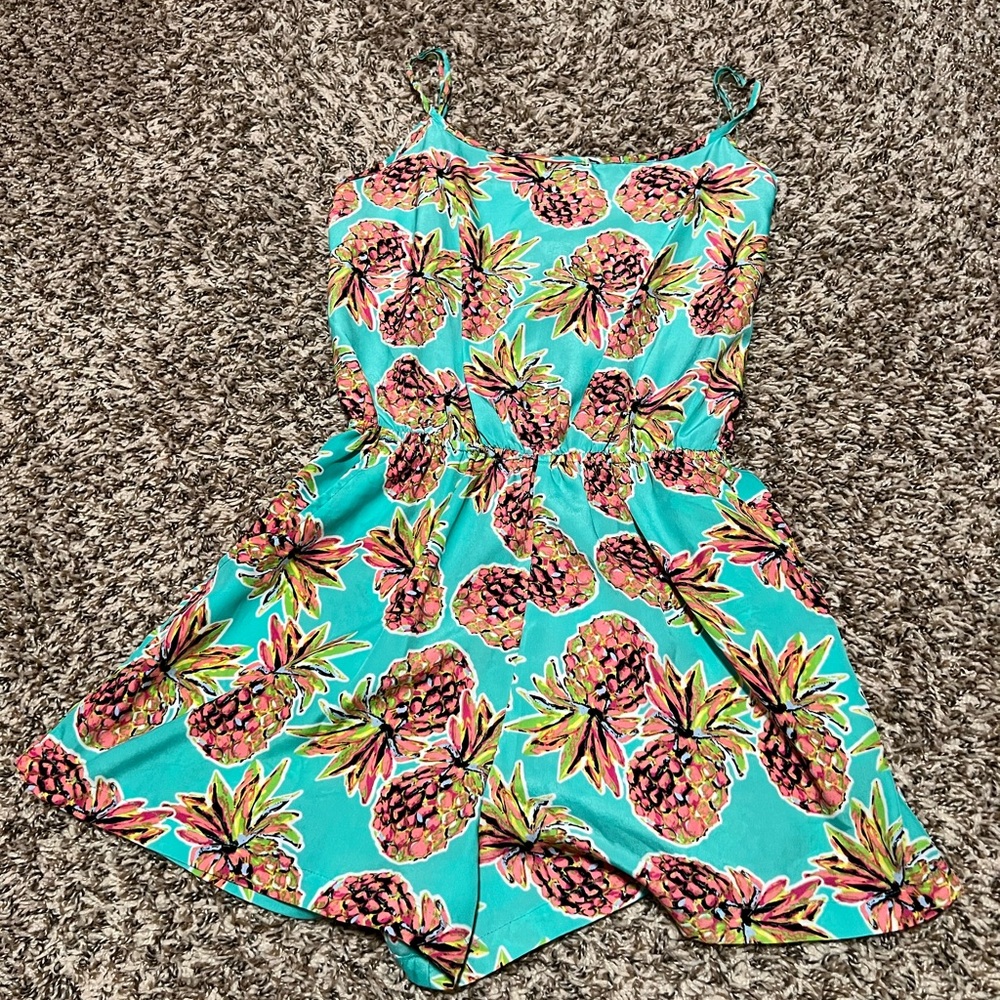 All For Color Pineapple Print Romper